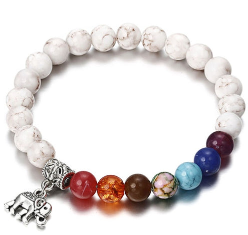 7 Chakra White Bracelet